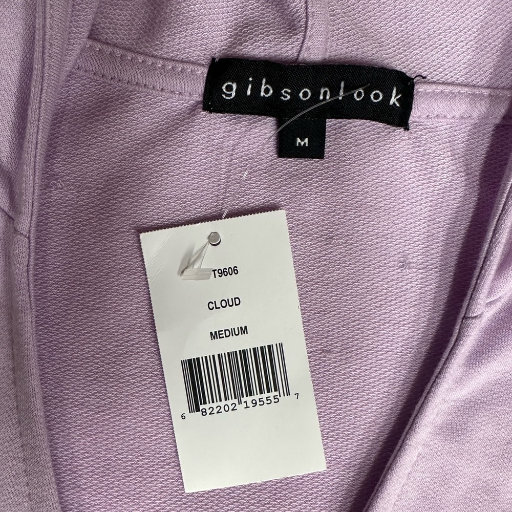 Gibsonlook‎ Women's French Terry Bottom Tie Hoodie Cloud Purple Pink Size M NWT - Picture 11 of 11
